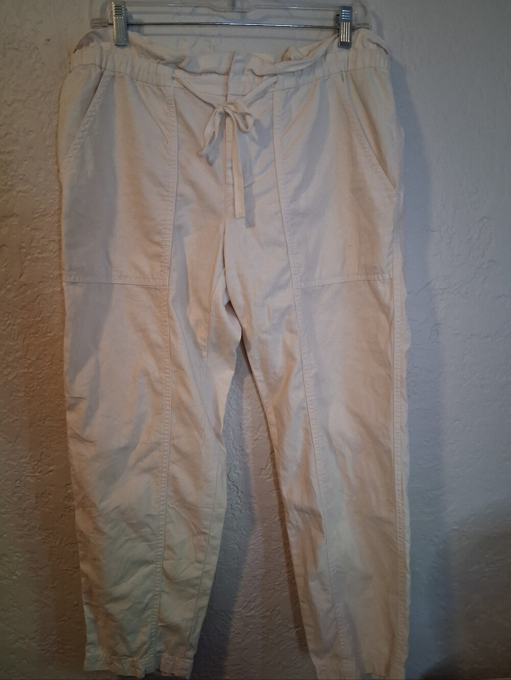 Madewell Women's Cream Drawstring Pull On Pants SZ Medium